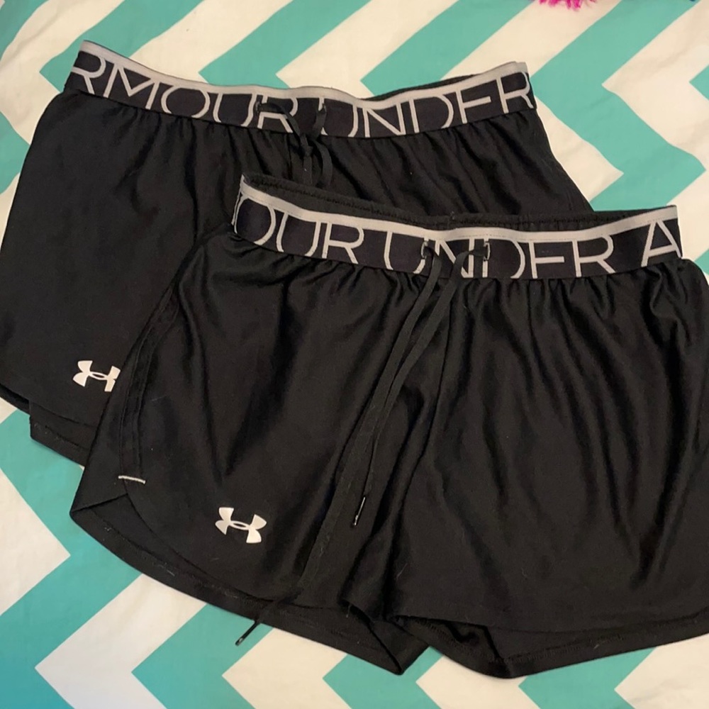 EUC Under Arm-our black drawstring shorts (x2, small)